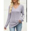 imageANRABESS Womens V Neck Sweaters 2025 Fall Long Sleeve Shirts Lightweight Ribbed Knit Basic Casual Office Work Tunic TopsGrey