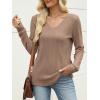 imageANRABESS Womens V Neck Sweaters 2025 Fall Long Sleeve Shirts Lightweight Ribbed Knit Basic Casual Office Work Tunic TopsKhaki