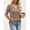 imageANRABESS Womens V Neck Sweaters 2025 Fall Long Sleeve Shirts Lightweight Ribbed Knit Basic Casual Office Work Tunic TopsKhaki