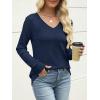 imageANRABESS Womens V Neck Sweaters 2025 Fall Long Sleeve Shirts Lightweight Ribbed Knit Basic Casual Office Work Tunic TopsNavy Blue