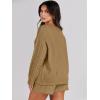 imageANRABESS Women 2 Piece Outfits Sweater Lounge Loungewear Sets 2025 Winter Cable Knit Oversized Sweaters Shorts Matching SetsKhaki