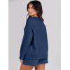imageANRABESS Women 2 Piece Outfits Sweater Lounge Loungewear Sets 2025 Winter Cable Knit Oversized Sweaters Shorts Matching SetsNavy Blue