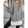 imageANRABESS Women Oversized Sweatshirts Thumbhole Long Sleeve Hoodies Shirts 2025 Fall Side Slit Pullover Top Teen Y2k OutfitsBlack White Striped