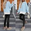 imageANRABESS Women Oversized Sweatshirts Thumbhole Long Sleeve Hoodies Shirts 2025 Fall Side Slit Pullover Top Teen Y2k OutfitsBule White Striped