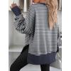 imageANRABESS Women Oversized Sweatshirts Thumbhole Long Sleeve Hoodies Shirts 2025 Fall Side Slit Pullover Top Teen Y2k OutfitsGrey Bule Striped