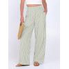 imageANRABESS Womens Striped Gingham Palazzo Pants Wide Leg High Waisted Lounge Pajama Pants Cute Casual Trousers with PocketsArmy Green White Stripe