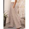 imageANRABESS Womens Striped Gingham Palazzo Pants Wide Leg High Waisted Lounge Pajama Pants Cute Casual Trousers with PocketsLight Brown White Plaid