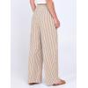 imageANRABESS Womens Striped Gingham Palazzo Pants Wide Leg High Waisted Lounge Pajama Pants Cute Casual Trousers with PocketsLight Brown White Stripe