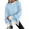 imageANRABESS Women Oversized Sweatshirts Thumbhole Long Sleeve Hoodies Shirts 2025 Fall Side Slit Pullover Top Teen Y2k OutfitsBule White Striped
