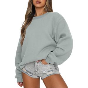 imageANRABESS Womens Sweatshirts Crewneck Fleece Oversized Pullover Sweaters Fall Winter Cute Tops Teen Girls Preppy Clothes 2025Sage Green