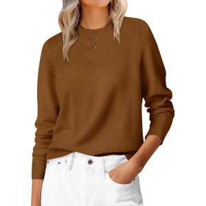 imageANRABESS Sweaters for Women 2025 Long Sleeve Crewneck Loose Fit Lightweight Knit Basic Fall Sweater OutfitsBurnt Orange