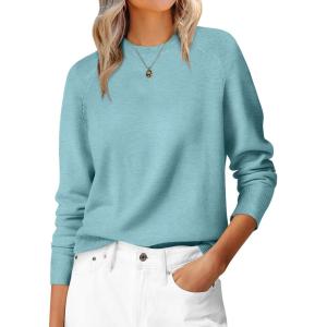 imageANRABESS Sweaters for Women 2025 Long Sleeve Crewneck Loose Fit Lightweight Knit Basic Fall Sweater OutfitsLight Blue