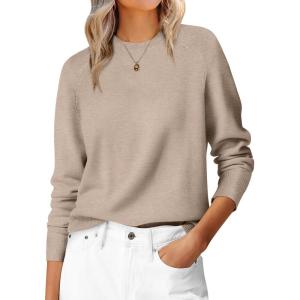 imageANRABESS Sweaters for Women 2025 Long Sleeve Crewneck Loose Fit Lightweight Knit Basic Fall Sweater OutfitsTan