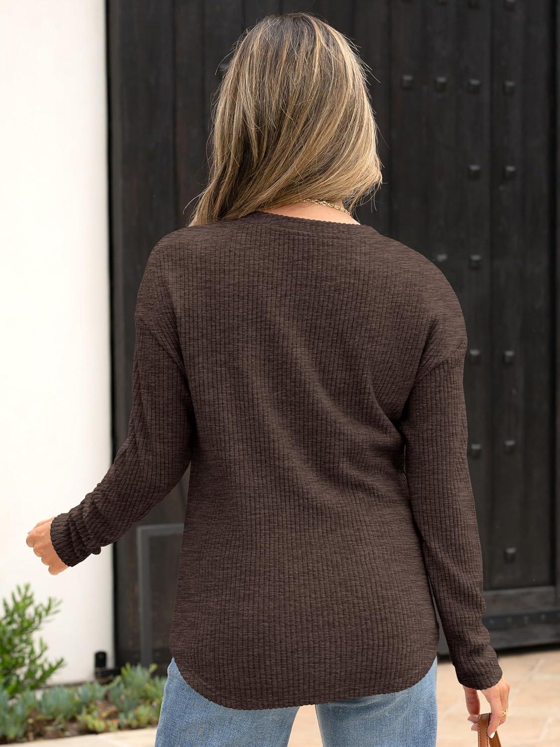 imageANRABESS Long Sleeve Shirts for Women Henley Tops Dressy Casual TShirts Blouses 2025 Fall Lightweight SweatersCoffee