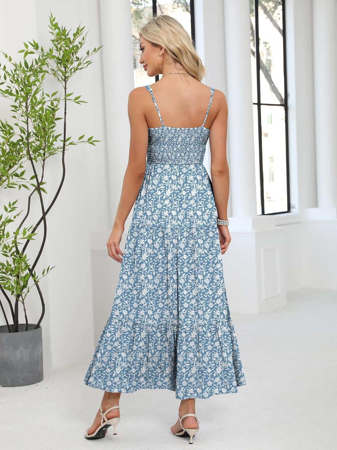 imageANRABESS Women Summer Maxi Dress 2025 Square Neck Sleeveless Casual Boho Floral High Waist Slit Travel Vacation SundressFloral Lake Blue