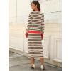 imageANRABESS 2 Piece Skirts Sets For Women Fall Fashion 2025 Striped Sweater Midi Dress Knit Lounge Travel Outfits Winter ClothesKhaki Black Red