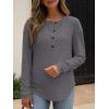imageANRABESS Long Sleeve Shirts for Women Henley Tops Dressy Casual TShirts Blouses 2025 Fall Lightweight SweatersDark Gray