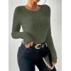 imageANRABESS Long Sleeve Shirts for Women Ribbed Knit Tshirt Slim Fit Crewneck Basic Tee Top 2025 Fall Casual Work Trendy ClothesDeep Green