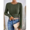 imageANRABESS Long Sleeve Shirts for Women Ribbed Knit Tshirt Slim Fit Crewneck Basic Tee Top 2025 Fall Casual Work Trendy ClothesDeep Green