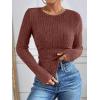 imageANRABESS Long Sleeve Shirts for Women Ribbed Knit Tshirt Slim Fit Crewneck Basic Tee Top 2025 Fall Casual Work Trendy ClothesRust Orange