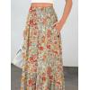 imageANRABESS Maxi Skirts for Women 2025 Summer Boho Long Flowy Floral Elastic High Waist Skirt Casual Travel Skirt with PocketsOrange Red Floral