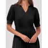 imageANRABESS Women Boho Maxi Dresses Summer Short Sleeve V Neck Flowy Swing ALine Casual Beach Long Dress Black Large