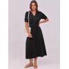 imageANRABESS Women Boho Maxi Dresses Summer Short Sleeve V Neck Flowy Swing ALine Casual Beach Long Dress Black Large