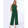 imageANRABESS Women Lounge Sets 2 Piece Outfits Summer Sleeveless Crop Tops Capri Wide Leg Pants Vacation Beach Travel SetsDark Green