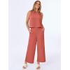 imageANRABESS Women Lounge Sets 2 Piece Outfits Summer Sleeveless Crop Tops Capri Wide Leg Pants Vacation Beach Travel SetsOrange Red