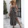 imageANRABESS Women Summer Maxi Dress 2025 Square Neck Sleeveless Casual Boho Floral High Waist Slit Travel Vacation SundressFloral Black