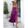 imageANRABESS Women Summer Maxi Dress 2025 Square Neck Sleeveless Casual Boho Floral High Waist Slit Travel Vacation SundressNavy Hot Pink Floral