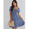 imageANRABESS Womens 2025 Summer Casual Dress Square Neck Puff Sleeve Boho Beach Vacation Short DressBlue Floral