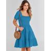 imageANRABESS Womens 2025 Summer Casual Dress Square Neck Puff Sleeve Boho Beach Vacation Short DressDeep Sky Blue