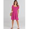 imageANRABESS Womens 2025 Summer Casual Dress Square Neck Puff Sleeve Boho Beach Vacation Short DressHot Pink