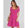 imageANRABESS Womens 2025 Summer Casual Dress Square Neck Puff Sleeve Boho Beach Vacation Short DressHot Pink
