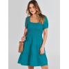 imageANRABESS Womens 2025 Summer Casual Dress Square Neck Puff Sleeve Boho Beach Vacation Short DressLake Green Teal
