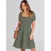 imageANRABESS Womens 2025 Summer Casual Dress Square Neck Puff Sleeve Boho Beach Vacation Short DressOlive Green