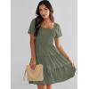 imageANRABESS Womens 2025 Summer Casual Dress Square Neck Puff Sleeve Boho Beach Vacation Short DressOlive Green