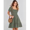 imageANRABESS Womens 2025 Summer Casual Dress Square Neck Puff Sleeve Boho Beach Vacation Short DressOlive Green