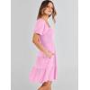 imageANRABESS Womens 2025 Summer Casual Dress Square Neck Puff Sleeve Boho Beach Vacation Short DressPink