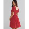 imageANRABESS Womens 2025 Summer Casual Dress Square Neck Puff Sleeve Boho Beach Vacation Short DressRed