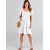 imageANRABESS Womens 2025 Summer Casual Dress Square Neck Puff Sleeve Boho Beach Vacation Short DressWhite