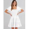 imageANRABESS Womens 2025 Summer Casual Dress Square Neck Puff Sleeve Boho Beach Vacation Short DressWhite