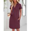 imageANRABESS Womens Casual Summer T Shirt Dress Short Sleeve V Neck Mini Shift Dresses 2025 Fashion Vacation Travel OutfitBurgundy