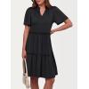 imageANRABESS Womens Summer Casual Short Sleeve V Neck A line Tunic Dress Flowy Tiered Babydoll Mini Dress Beach Vacation Outfits