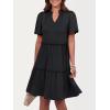 imageANRABESS Womens Summer Casual Short Sleeve V Neck A line Tunic Dress Flowy Tiered Babydoll Mini Dress Beach Vacation Outfits