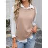 imageANRABESS Womens Sweater Vest Summer Sleeveless Crewneck Ribbed Knit Side Button Loose Pullover Tank Tops 2025 Fall OutfitsFlush Pink