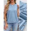 imageANRABESS Womens Sweater Vest Summer Sleeveless Crewneck Ribbed Knit Side Button Loose Pullover Tank Tops 2025 Fall OutfitsLight Blue