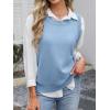imageANRABESS Womens Sweater Vest Summer Sleeveless Crewneck Ribbed Knit Side Button Loose Pullover Tank Tops 2025 Fall OutfitsLight Blue