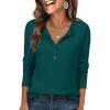 imageANRABESS Long Sleeve Shirts for Women Henley Tops Dressy Casual TShirts Blouses 2025 Fall Lightweight SweatersDeep Green